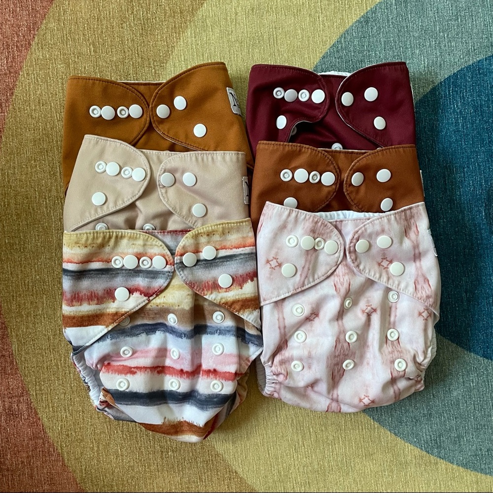 Lot of 6 Nora’s Nursery Pocket Cloth Diapers Boho